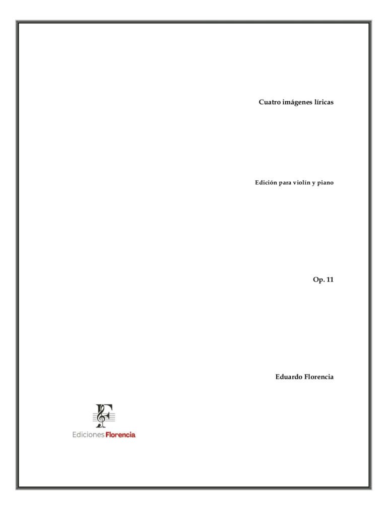 Cuatro imágenes líricas – Edición para violín y piano, Op. 11