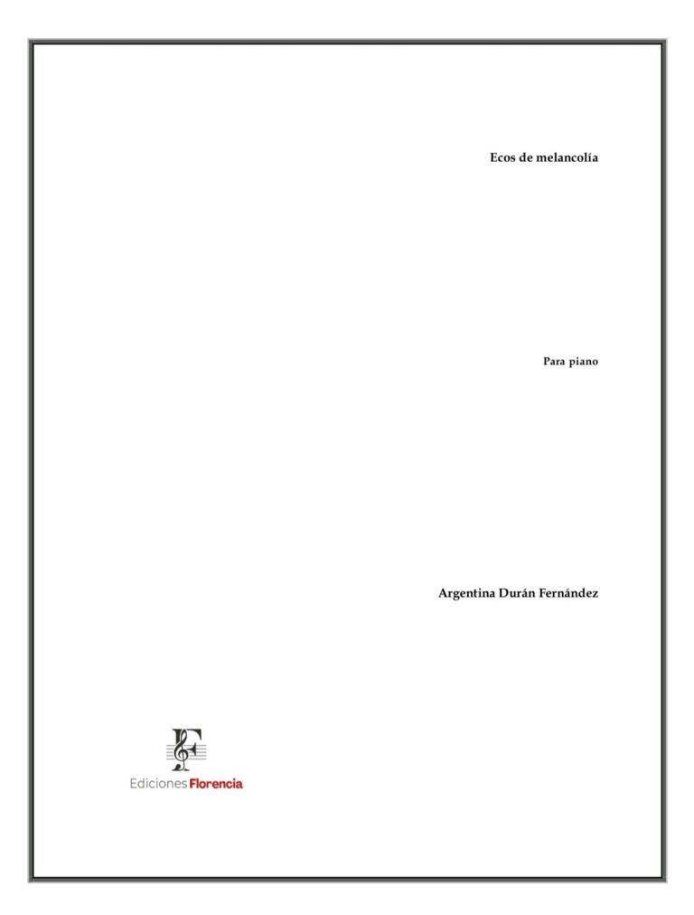 Partitura “Ecos de melancolía” de Argentina Durán