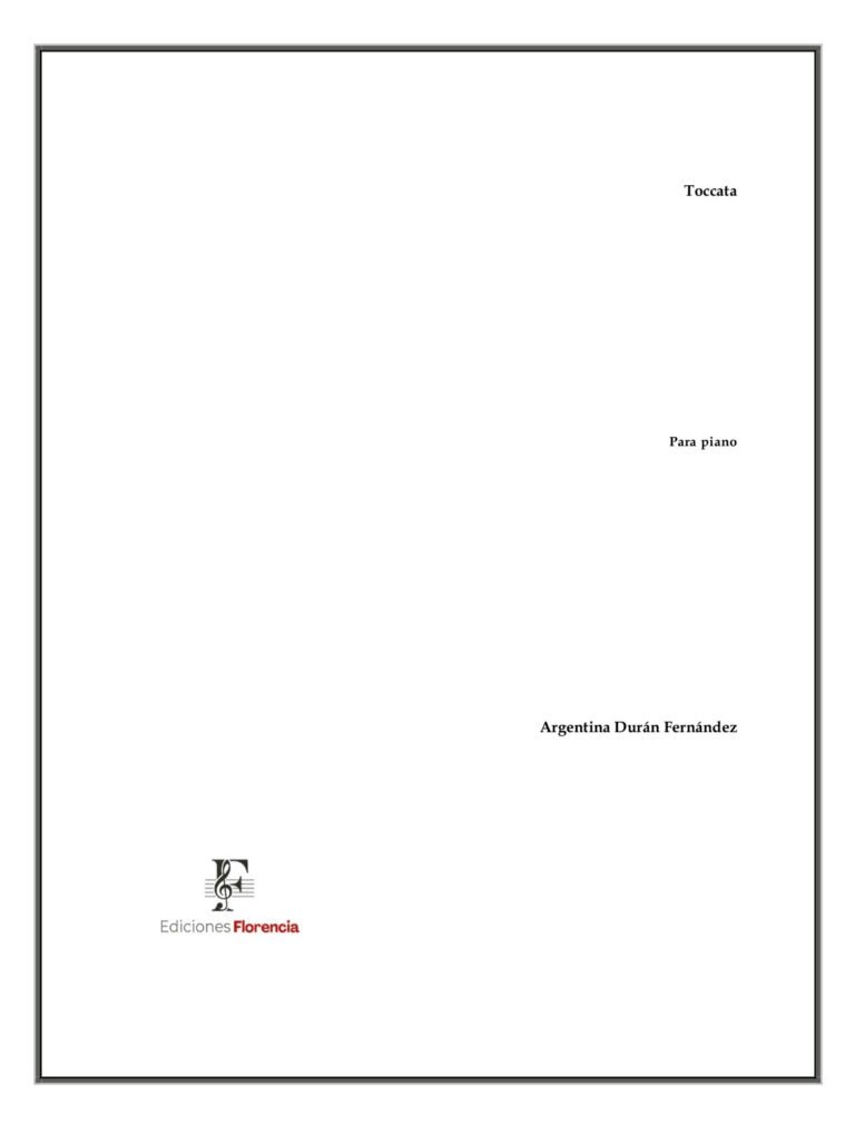 Partitura “Toccata para piano” de Argentina Durán