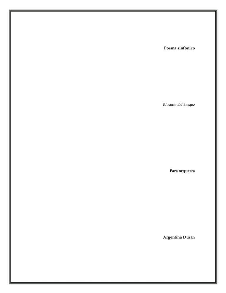 Partitura “Poema Sinfónico” de Argentina Durán
